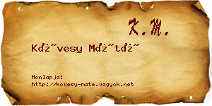 Kövesy Máté névjegykártya