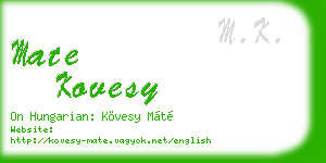 mate kovesy business card