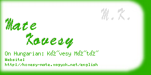 mate kovesy business card